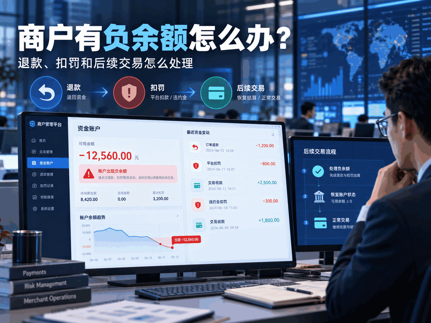 商户有负余额怎么办？退款、扣罚和后续交易怎么处理